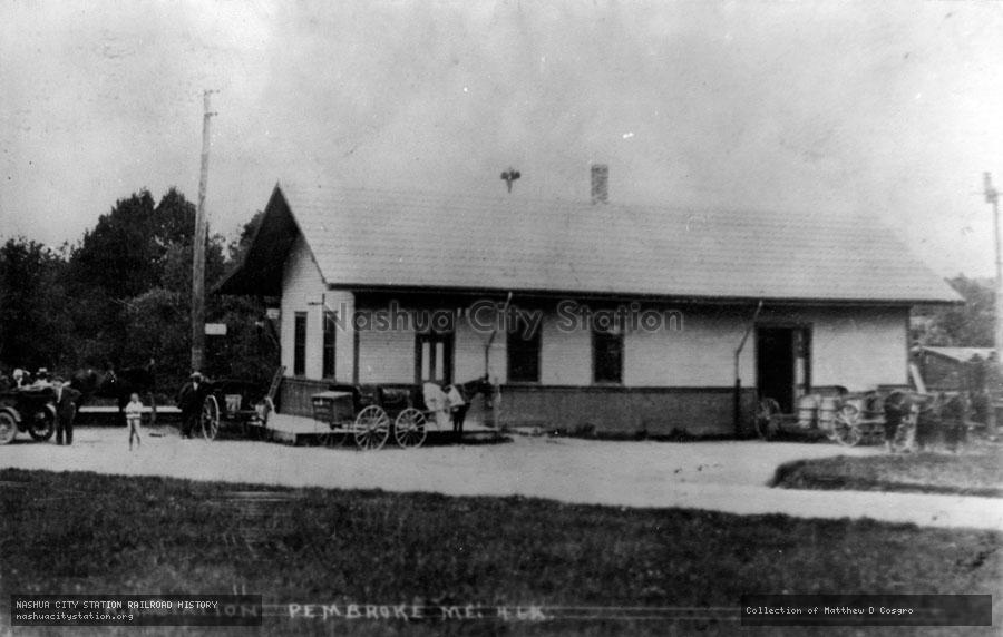 Postcard: Railroad Station, Pembroke, Maine